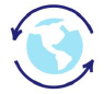world globe with counter-clockwise arrows