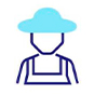 icon of a man wearing a cowboy hat