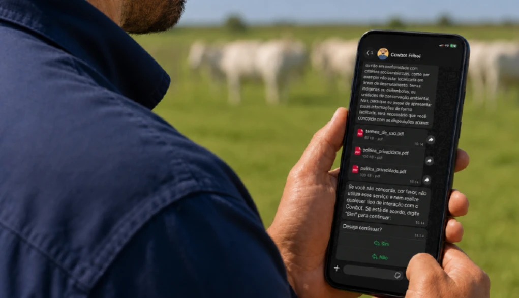 JBS Cowbot on a smartphone in the field