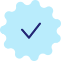 Ícone Check com engrenagem ao redor Azul