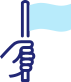 ícone mão levantando bandeira azul