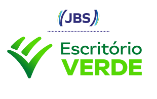 Logotipo do Escritório Verde da JBS com ícone de verificação verde.