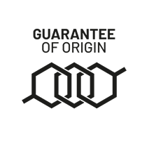 "Garantia de Origem" seal with three black chain links.